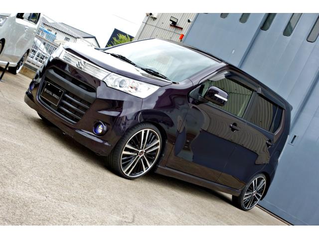 ワゴンＲスティングレー Ｔ　カスタム車輛　ターボ車　ＡＭＥシャレン１７インチアルミ　ローダウン　ドラレコ　ＥＴＣ　ＨＩＤヘッド　スマートキー　フットランプイルミ（14枚目）