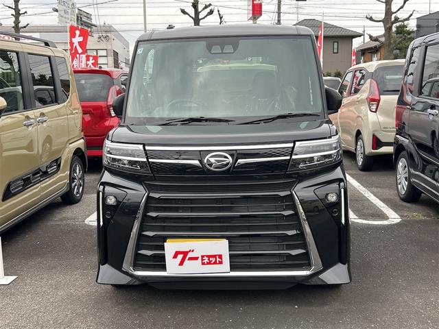 タント カスタムＸ　バックカメラ　両側電動スライドドア　クリアランスソナー　衝突被害軽減システム　オートライト　ＬＥＤヘッドランプ　スマートキー　アイドリングストップ　電動格納ミラー　シートヒーター　ＣＶＴ（3枚目）