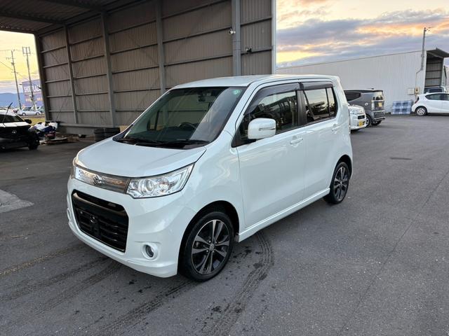 ワゴンRスティングレー T 車検8年6月・社外ナビ・地デジ・ETC・前後ドラレコ・HID・スマートキー・純正AW・禁煙車・本革巻きステアリング新品交換済み(7枚目)