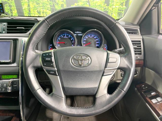 マークX 250G リラックスセレクション 禁煙車 SDナビ ドラレコ スマートキー パワーシート HIDヘッド フロントフォグ ETC オートライト デュアルエアコン 純正16インチアルミ CD DVD再生 フルセグ 革巻きステアリング(11枚目)