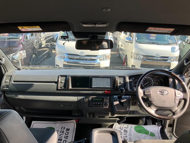 ハイエースバン ロングワイドスーパーＧＬ　ダークプライムＩＩ　１オーナー／ナビＴＶ／Ｂカメラ／ＥＴＣ／ベッドキット／モデリスタフロントスポイラー／社外アルミ／ＬＥＤヘッドライト／スマートキー＆プッシュスタート／サイドバイザー／セーフティセンス／フォグランプ（14枚目）
