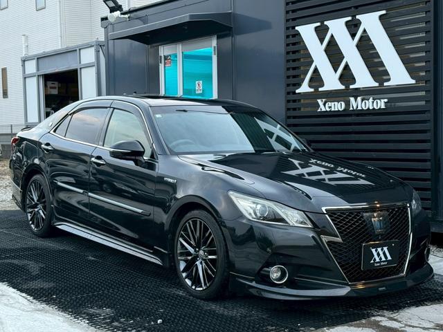 クラウンハイブリッド アスリートS ブラックスタイル 禁煙車 サンルーフ 黒赤コンビレザーシート モデリスタフルエアロ モデリスタ4本出しマフラー 純正18インチスパッタリングアルミ メーカー純正ナビ クリアランスソナー フルセグTV アラウンドビュー(61枚目)