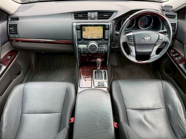 マークX 250G リラックスセレ・ブラックレザーリミテッド 禁煙車 黒革シート シートヒーター ウッドコンビハンドル パワーシート メーカー純正ナビ バックモニター フルセグTV Bluetooth スマートキー プッシュスタート ステアリングスイッチ ETC(9枚目)