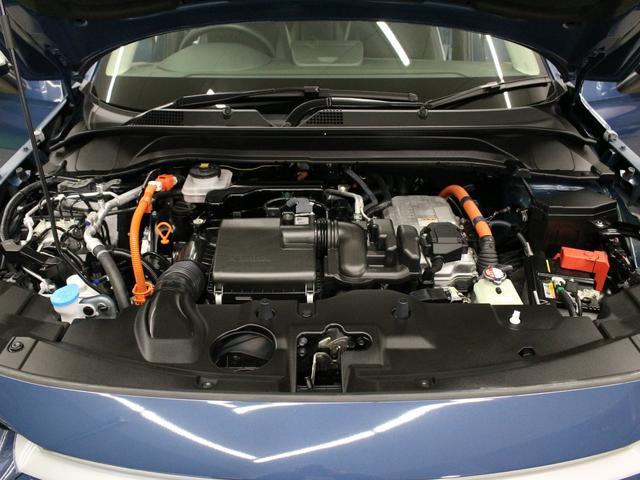 ヴェゼル e:HEVX・HuNTパッケージ 当社試乗車 純正9型ナビ 専用エクステリア ルーフレール 渋滞追従クルーズ 電子パーキング ブレーキホールド 車線維持支援 パーキングセンサー オートハイビーム 純正16AW 本革巻ステアリング 禁煙(26枚目)