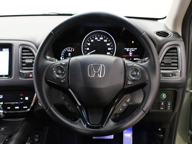 ヴェゼル X・ホンダセンシング 純正8型ナビ ドラレコ シートヒーター パーキングセンサー 電子パーキング ブレーキホールド アダプティブクルーズ ワンオーナー 禁煙車 ハーフレザー 本革巻ステアリング Bluetooth ETC(14枚目)