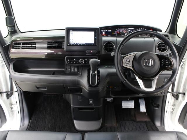 N-BOXカスタム G・Lターボホンダセンシング 両側パワスラ 純正ナビ ドラレコ シートヒーター アダプティブクルーズ 車線維持支援 ワンオーナー Bluetooth 純正15AW パドルシフト 本革巻ステアリング ハーフレザー ロールサンシェード(5枚目)
