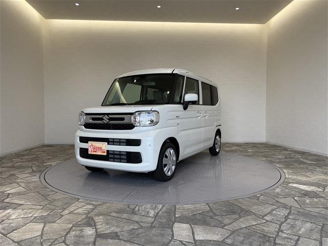 スペーシア ハイブリッドG 届出済未使用車/条件付新品ナビETCドラレコ/衝突軽減ブレーキ/スマートキー/プッシュスタート/両側スライドドア/ベンチシート/盗難防止/オートエアコン/オートライト/ヘッドライトレベライザー(2枚目)