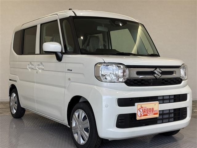 スペーシア ハイブリッドG 届出済未使用車/条件付新品ナビETCドラレコ/衝突軽減ブレーキ/スマートキー/プッシュスタート/両側スライドドア/ベンチシート/盗難防止/オートエアコン/オートライト/ヘッドライトレベライザー(7枚目)