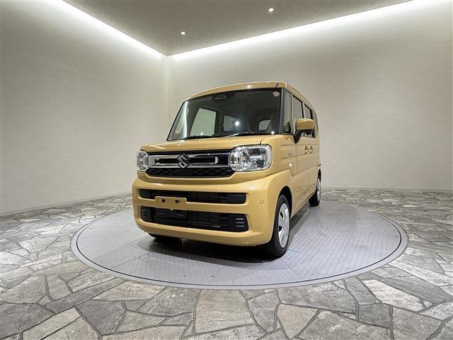 スペーシア ハイブリッドG 届出済未使用車/条件付新品ナビETCドラレコ/衝突軽減ブレーキ/両側スライドドア/スマートキー/プッシュスタート/ベンチシート/アイドリングストップ/サイドエアバッグ/オートエアコン/オートライト(4枚目)