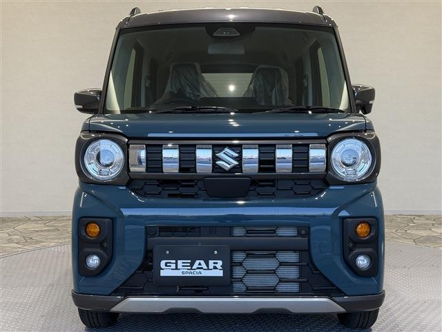 スペーシアギア ハイブリッドＸＺ　届出済未使用車／愛知県限定／衝突軽減ブレーキ／ローン条件付新品ナビＥＴＣドラレコ／障害物センサー／スマートキー／ＬＥＤヘッドライト／両側電動スライドドア／シートヒーター／アダプティブクルーズ（3枚目）