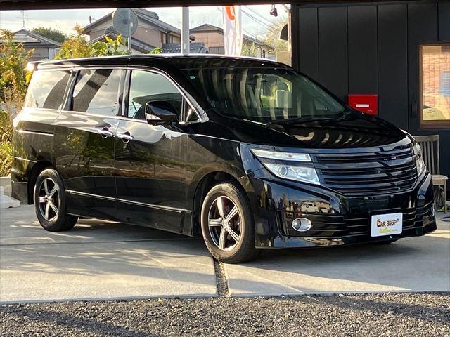 エルグランド ライダー　黒クロスシート　マニュアルシート　全周囲カメラ　ドライブレコーダー　ナビ　ＴＶ　後席モニター　ＥＴＣ　クリアランスソナー　両側スライド・片側電動　ＨＩＤオートライト　スマートキー　ミュージックプレイヤー接続可　アルミホイール（2枚目）