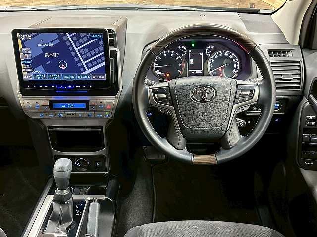 ランドクルーザープラド TX アルパイン11インチフローティングナビ サンルーフ 追従クルコン カープレイ ドライブレコーダー ETC クリアランスソナー レーベンハート17アルミ オートハイビーム 7人乗り ルーフレール(35枚目)