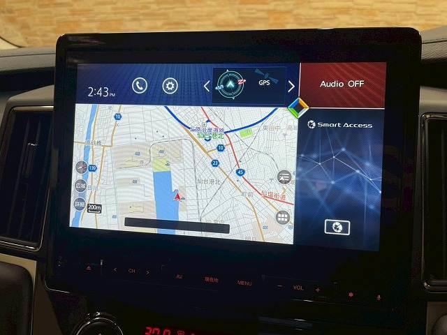 デリカＤ：５ Ｐ　１０．１型純正ナビ　全周囲モニター　両側電動ドア　ＥＴＣ　ドライブレコーダー　追従クルーズコントロール　ＬＥＤ　レーンアシスト　ＢＳＭ　ＴＶ　Ｂｌｕｅｔｏｏｔｈ　　シートヒーター　ステアリングヒーター（3枚目）