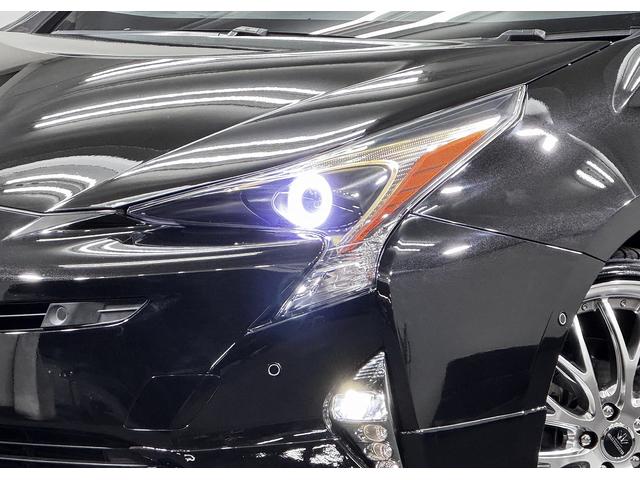 プリウス Sセーフティプラス LED付新品モデリスタ仕様フルエアロ イカリング&キャンディブラックCライト&テール ブラックCエンブレム 新品アルミ&新品タイヤ プッシュEGスタート スマートKEY ブラックレザーカスタム(12枚目)