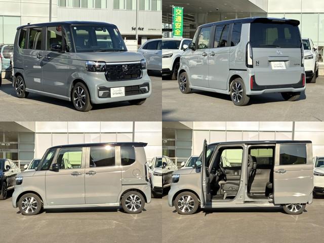 N-BOXカスタム コーディネートスタイル リア左右パワースライドドア 運転席&助手席シートヒーター コンビニフック付シートバックテーブル(運転席&助手席) 左右独立式リアセンターアームレスト グレーステッチ本革巻ス(2枚目)