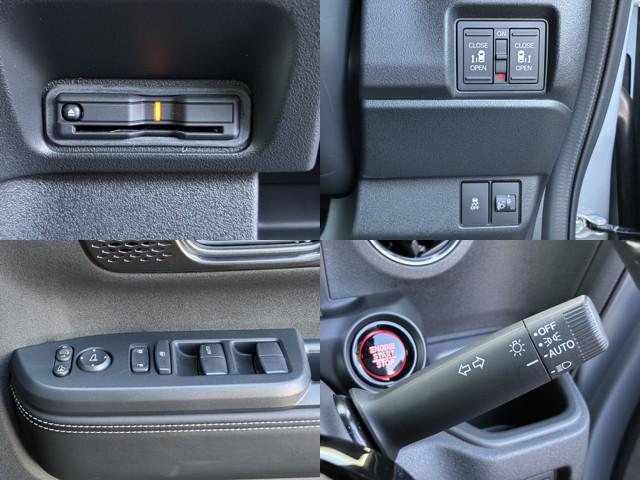 N-BOXカスタム コーディネートスタイル リア左右パワースライドドア 運転席&助手席シートヒーター コンビニフック付シートバックテーブル(運転席&助手席) 左右独立式リアセンターアームレスト グレーステッチ本革巻ス(7枚目)