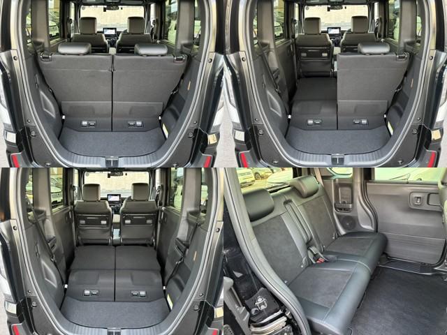 N-BOXカスタム ターボ リア左右パワースライドドア 運転席&助手席シートヒーター マルチビューカメラシステム パドルシフト 左右独立式リアセンターアームレスト シートバックテーブル 本革巻ス(16枚目)