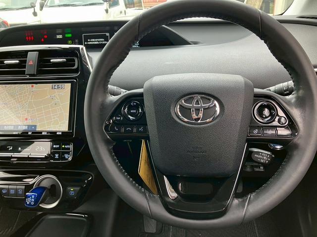 プリウスPHV A 鑑定書付き 禁煙 純正9インチナビ アラウンドビューモニター 急速充電 モデリスタフルエアロ・アルミホイールレーダークルーズコントロール ブラインドスポットモニター LEDヘッドライト シートヒーター(56枚目)