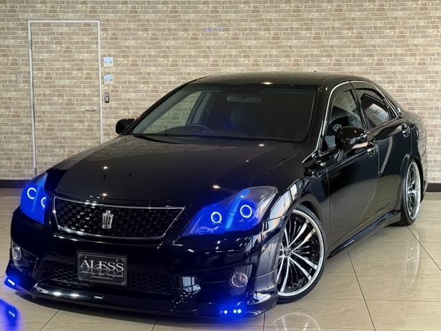 クラウン アスリート　２００系クラウン　アスリート　社外ヘッドライト　ＡＩＭＧＡＩＮマフラー　社外２１インチ　アルミホイール　モデリスタ　エアロ　スモークテール　ＴＥＩＮ車高調（2枚目）