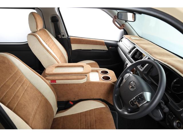 ハイエースバン ロングスーパーＧＬ　Ｓ－ＧＬ・ディーゼル・アースカラーパッケージ・ベージュ・電動スライドドア・クラフトプラスオリジナルバンライフカスタム・車中泊仕様・オリジナルセンターコンソール・セカンドキャビネット・シートカバー（17枚目）