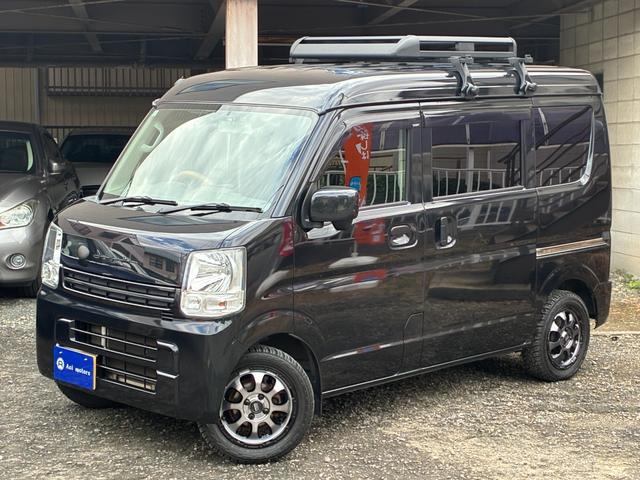 エブリイ ジョインターボ　禁煙　ナビ　バックモニター　ルーフキャリア　筆記体レトロ調エンブレム　ＭＡＤＣＲＯＳＳ／ＧＲＡＣＥ１４インチＡＷ　ジオランダーＸ－ＡＴ　ベッドキット　黒革調シートカバー　Ｂｌｕｅｔｏｏｔｈオーディオ（70枚目）