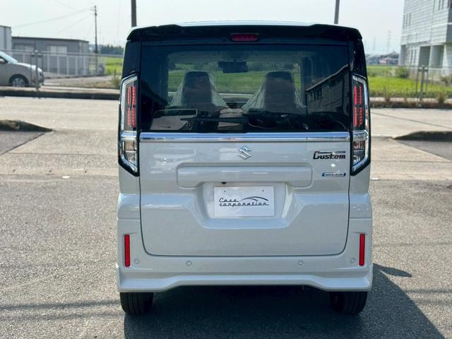 スペーシアカスタム ハイブリッドＸＳターボ　白黒ツートンカラー　ハイブリッドＸＳターボ　両側パワースライドドア　全方位モニター　純正９インチナビ　　ＴＶ　　セーフティサポート　１５ＡＷ　スマートキーハーフレザーシート　ステアリングヒーターＨＵＤ（42枚目）