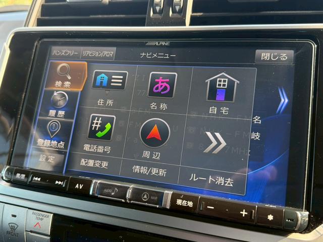 ランドクルーザープラド 　サンルーフ　リフトアップ　Ｍ／Ｔタイヤ（ＹＯＫＯＨＡＭＡ２０２５年製）　アルパイン９型ナビＴＶ　バックカメラ　前後ドライブレコーダー　ＥＴＣ　本革　ベンチレーション　クリアランスソナー　プリクラッシュ（7枚目）