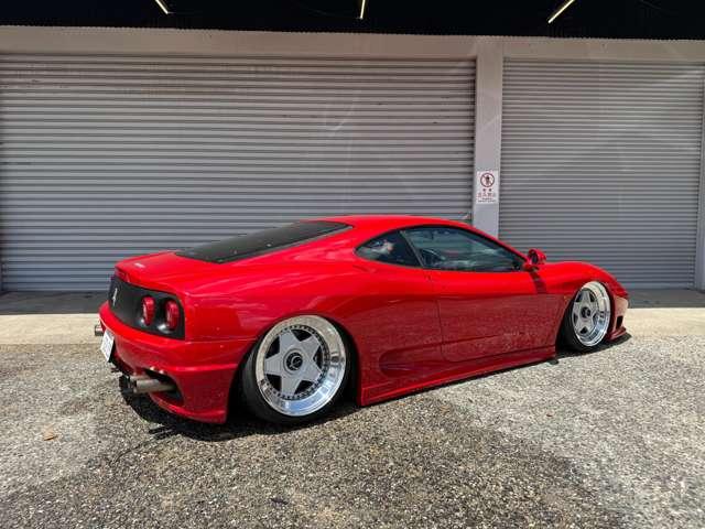 360 モデナ プラジス製4輪独立エアサス リバレル深リムホイール ワンオフチタンマフラー 19インチリバレルホイール 深リムアウトストラーダモデナ F1マチック TCU書き換え済み(5枚目)