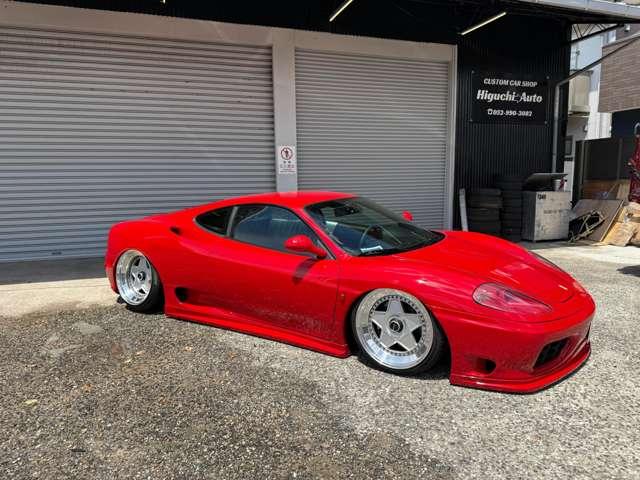 360 モデナ プラジス製4輪独立エアサス リバレル深リムホイール ワンオフチタンマフラー 19インチリバレルホイール 深リムアウトストラーダモデナ F1マチック TCU書き換え済み(9枚目)