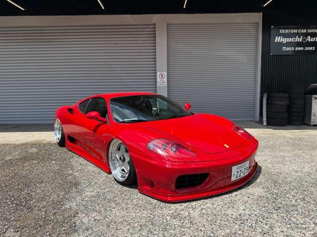 360 モデナ プラジス製4輪独立エアサス リバレル深リムホイール ワンオフチタンマフラー 19インチリバレルホイール 深リムアウトストラーダモデナ F1マチック TCU書き換え済み(10枚目)