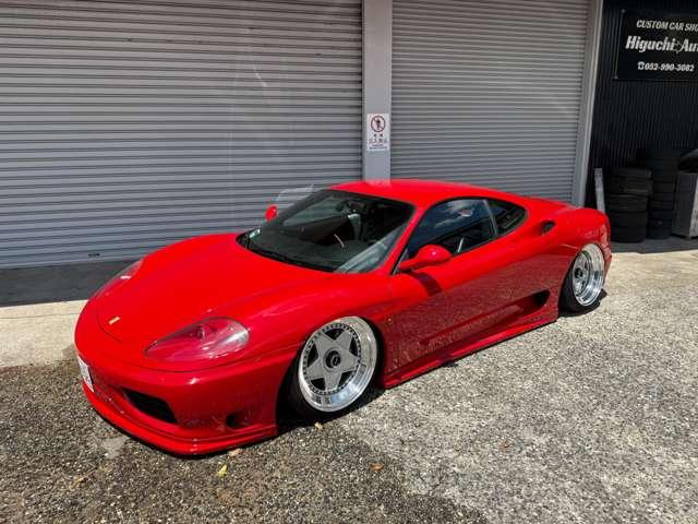 360 モデナ プラジス製4輪独立エアサス リバレル深リムホイール ワンオフチタンマフラー 19インチリバレルホイール 深リムアウトストラーダモデナ F1マチック TCU書き換え済み(13枚目)