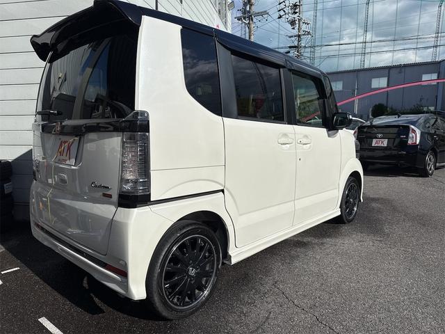 N-BOXカスタム G・ターボLパッケージ 4WD ターボ ツートンカラー ナビ バックカメラ ETC シートヒーター 両側電動スライド クルーズコントロール パドルシフト ワンセグ TV パドルシフト アルミ 車検R9年10月 キーレス(34枚目)