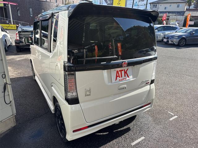 N-BOXカスタム G・ターボLパッケージ 4WD ターボ ツートンカラー ナビ バックカメラ ETC シートヒーター 両側電動スライド クルーズコントロール パドルシフト ワンセグ TV パドルシフト アルミ 車検R9年10月 キーレス(35枚目)