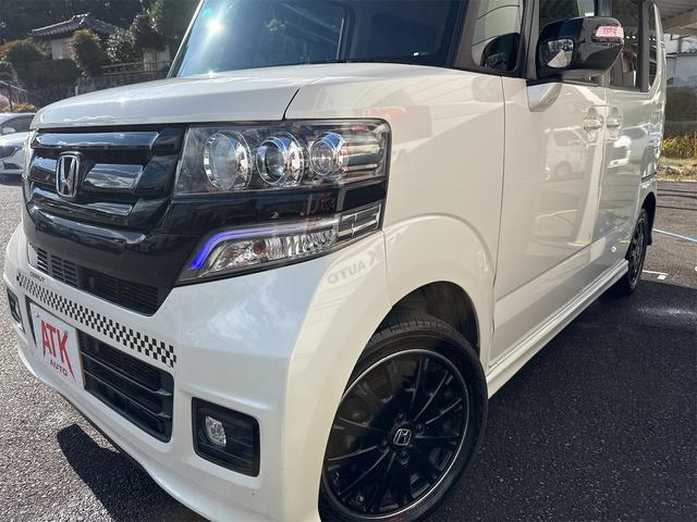 N-BOXカスタム G・ターボLパッケージ 4WD ターボ ツートンカラー ナビ バックカメラ ETC シートヒーター 両側電動スライド クルーズコントロール パドルシフト ワンセグ TV パドルシフト アルミ 車検R9年10月 キーレス(53枚目)