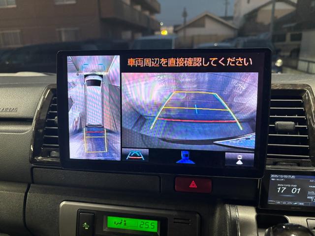 ハイエースバン スーパーGL ダークプライムII パナソニック10インチナビ、パノラミックビューモニター、両側パワースライドドア、レーンキープアシスト、デジタルインナーミラー、ETC、AC100V電源、LEDヘッドライト、リアエアコン、フルセグTV(77枚目)