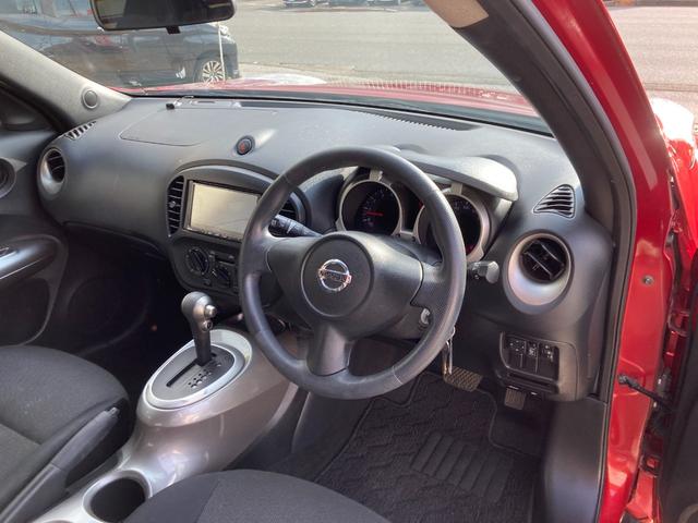 ジューク １５ＲＳ　タイプＶ　整備＆保証付／走行６６２００Ｋｍ／社外メモリーナビ（ＴＶ／ＣＤ／ＳＤ／Ｂｌｕｅｔｏｏｔｈ）／バックカメラ／キーレスキー／プライバシーガラス／電動格納式ドアミラー／内装色：ブラック／コンソール：グレー（49枚目）