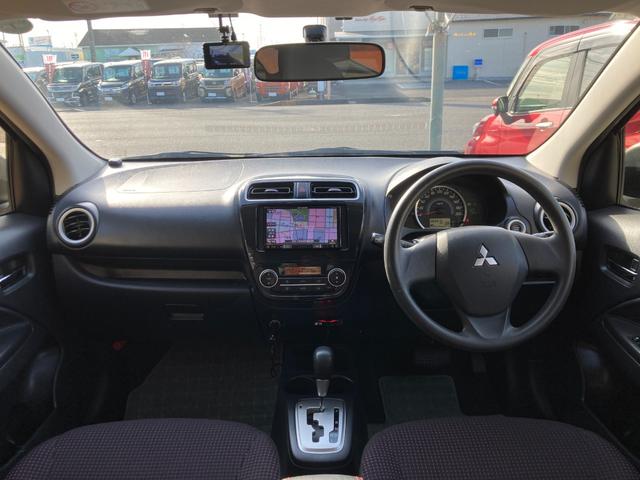 ミラージュ Ｇ　車検２年＋整備＆保証付き／社外メモリーナビ（ＴＶ／ＣＤ／ＤＶＤ／ＳＤ／ＵＳＢ）／ＥＴＣ／オートエアコン／オートライト／アイドリングストップ／スマートキー／純正１５インチアルミホイール／リアスポイラー（7枚目）