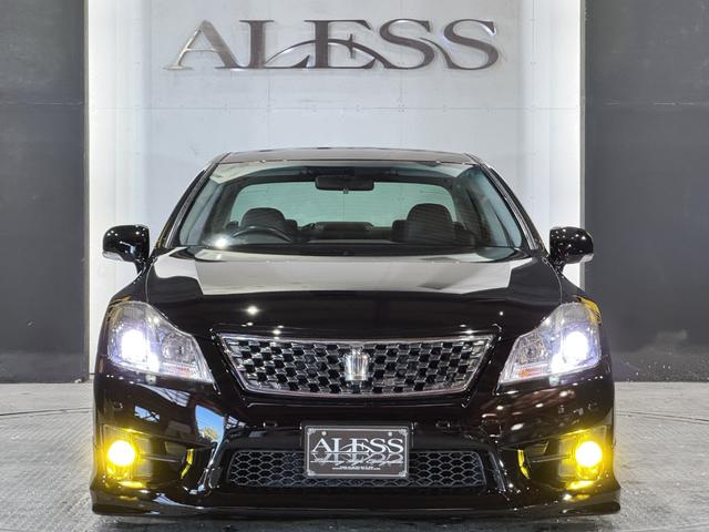 クラウン アスリート 200系 後期モデル 2500cc レギュラーガソリン車 Bluetoothオーディオ対応 黒革シート 新品車高調 新品タイヤ 新品19インチホイールALESSオリジナルカラー ハーフエアロ(13枚目)