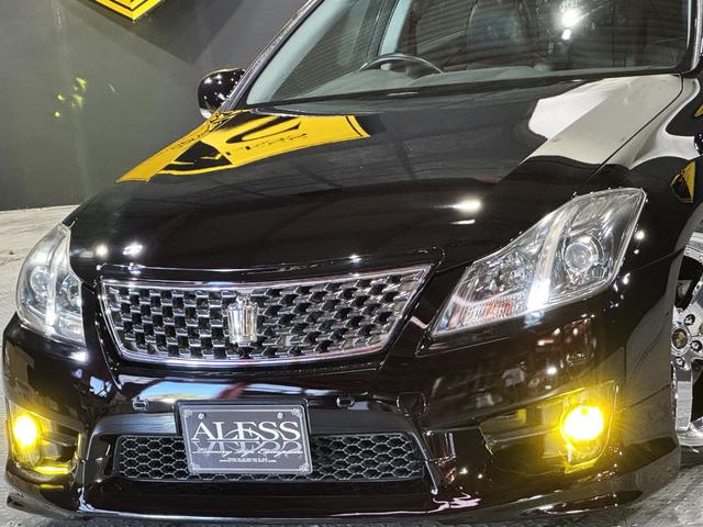 クラウン アスリート 200系 後期モデル 2500cc レギュラーガソリン車 Bluetoothオーディオ対応 黒革シート 新品車高調 新品タイヤ 新品19インチホイールALESSオリジナルカラー ハーフエアロ(17枚目)