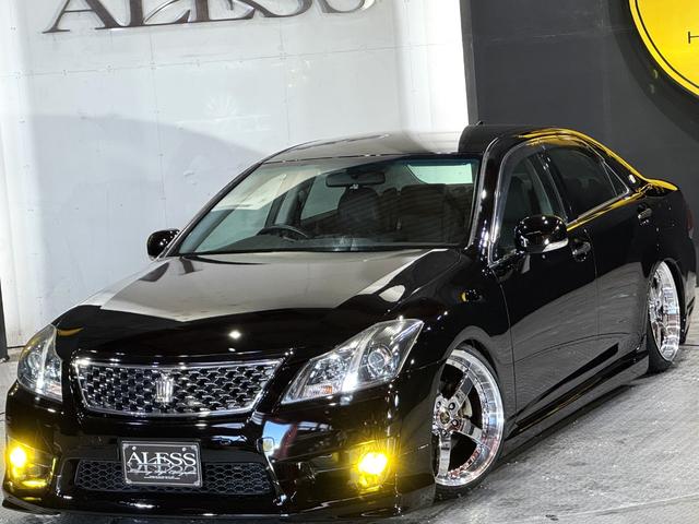 クラウン アスリート 200系 後期モデル 2500cc レギュラーガソリン車 Bluetoothオーディオ対応 黒革シート 新品車高調 新品タイヤ 新品19インチホイールALESSオリジナルカラー ハーフエアロ(19枚目)