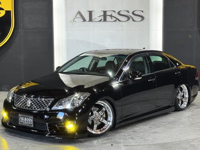 クラウン アスリート 200系 後期モデル 2500cc レギュラーガソリン車 Bluetoothオーディオ対応 黒革シート 新品車高調 新品タイヤ 新品19インチホイールALESSオリジナルカラー ハーフエアロ(20枚目)