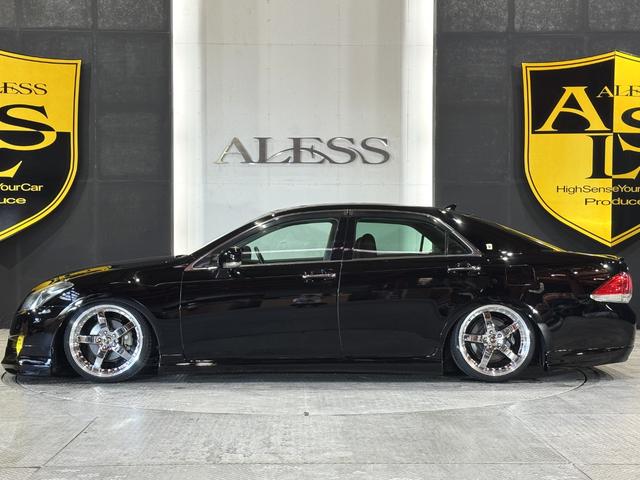 クラウン アスリート 200系 後期モデル 2500cc レギュラーガソリン車 Bluetoothオーディオ対応 黒革シート 新品車高調 新品タイヤ 新品19インチホイールALESSオリジナルカラー ハーフエアロ(22枚目)