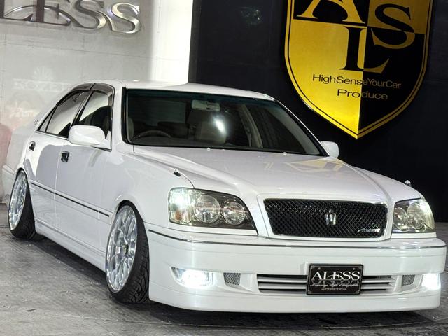 クラウン アスリートＶ　後期モデル　１ＪＺターボエンジン　ＡＩＭＧＡＩＮフルエアロ　ＲＳＲ車高調　メデューサ１８インチホイール　前後アッパーアーム　マフラー　１ＪＺＧＴＥエンジン（14枚目）
