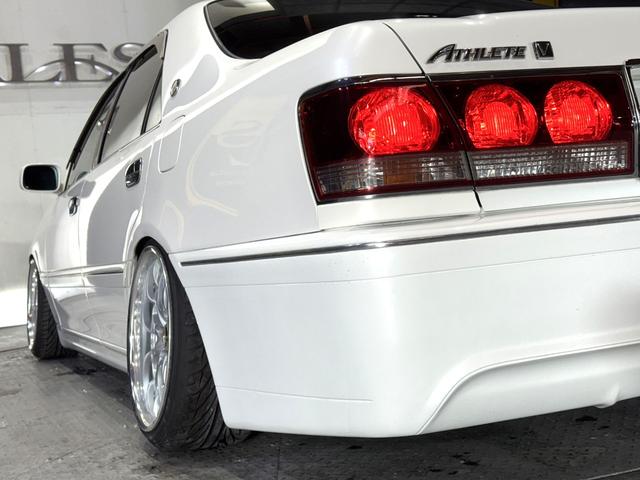 クラウン アスリートＶ　後期モデル　１ＪＺターボエンジン　ＡＩＭＧＡＩＮフルエアロ　ＲＳＲ車高調　メデューサ１８インチホイール　前後アッパーアーム　マフラー　１ＪＺＧＴＥエンジン（27枚目）