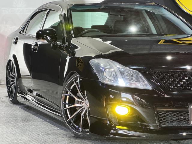 クラウン 2.5アスリート ナビパッケージ 200系 黒革シート 新品車高調 レグザス20インチホイール タイヤ4本新品交換済 フルエアロ ZEROパワーチャンバー クスコタワーバー Bluetoothオーディオ対応 パワーシートシートヒーター(15枚目)