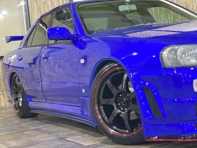 スカイライン 25GT-V ER34 スカイライン AT車 修復歴無 ワンオーナー 新車から24年間毎年日産点検記録簿あり 新品URASワイドフェンダー 新品エアロ 新品リアウイング 新品車高調 新品18アルミ新品タイヤ(33枚目)