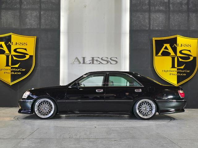 クラウン アスリートG ハーフフルエアロ ブラック全塗装 新品エアロ 新品車高調 新品ALESSメッキ19インチホイール 走行距離5万2千キロ(7枚目)