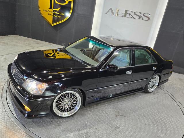 クラウン アスリートG ハーフフルエアロ ブラック全塗装 新品エアロ 新品車高調 新品ALESSメッキ19インチホイール 走行距離5万2千キロ(8枚目)