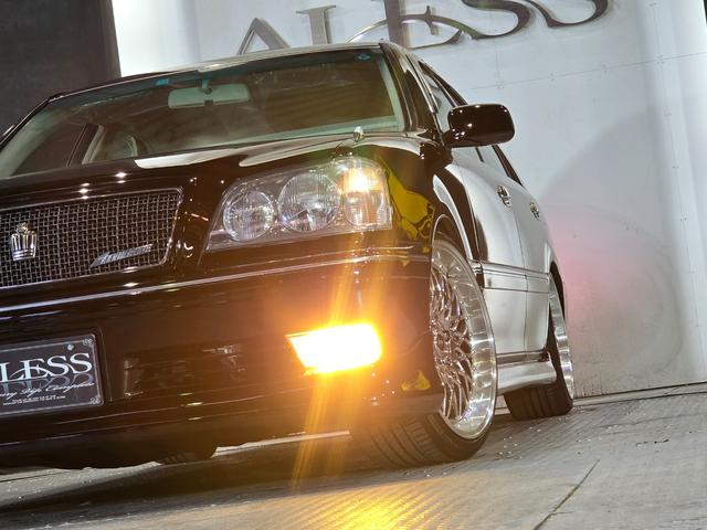 クラウン アスリートG ハーフフルエアロ ブラック全塗装 新品エアロ 新品車高調 新品ALESSメッキ19インチホイール 走行距離5万2千キロ(13枚目)