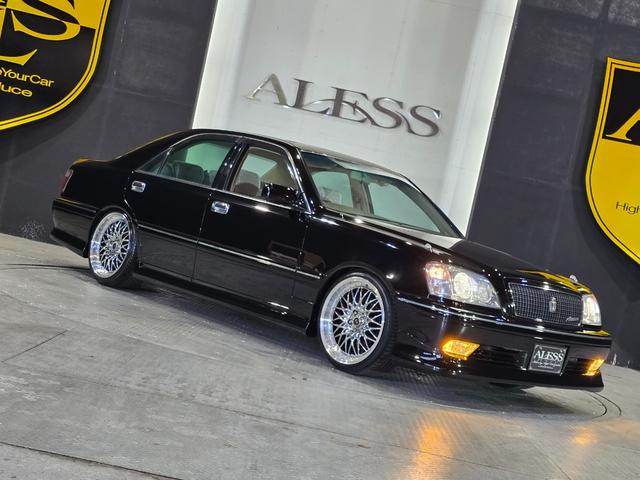 クラウン アスリートG ハーフフルエアロ ブラック全塗装 新品エアロ 新品車高調 新品ALESSメッキ19インチホイール 走行距離5万2千キロ(17枚目)